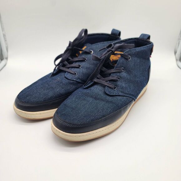 Levi’s Men’s Size 13 Chukka Boots Blue Denim High Top Casual Lace Up - Picture 1 of 9